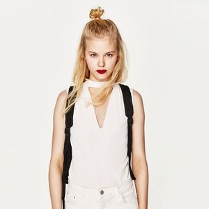 Zara choker neck t shirt